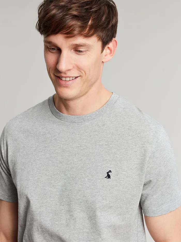 Joules Denton 8211 Grey Plain Jersey TShirt Men Tops and Tshirts