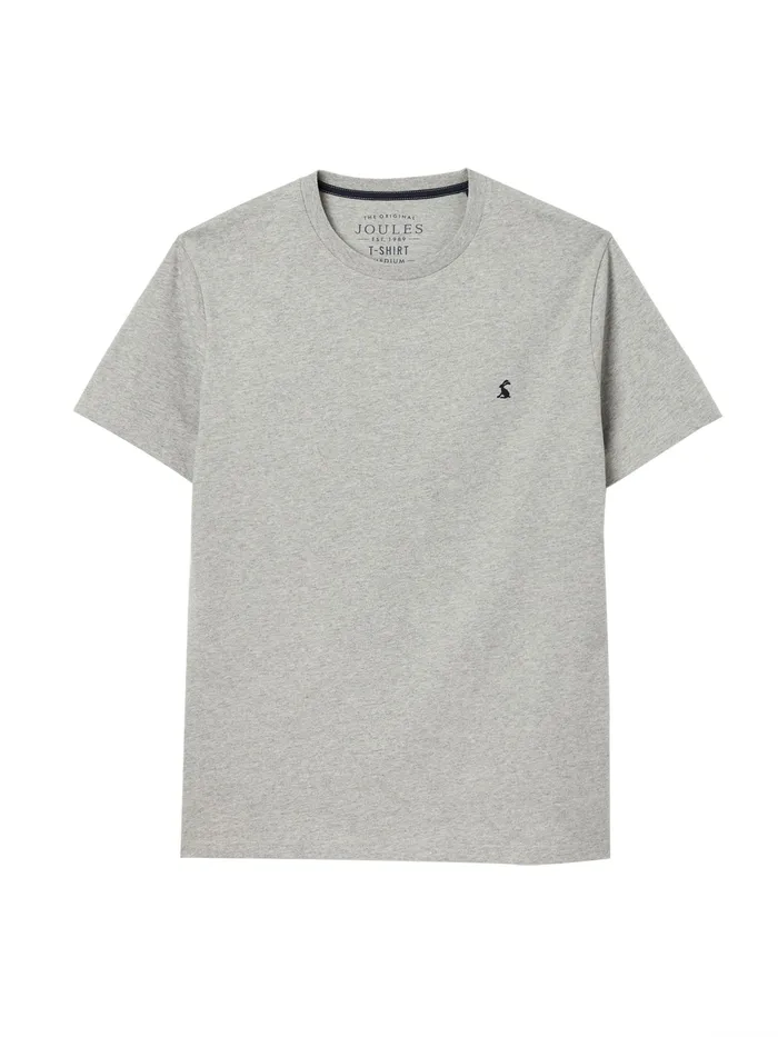 Joules Denton 8211 Grey Plain Jersey TShirt Men Tops and Tshirts