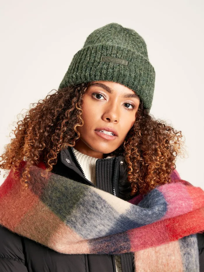 Joules Eloise 8211 Green Soft Oversized Beanie Hat Women Hats
