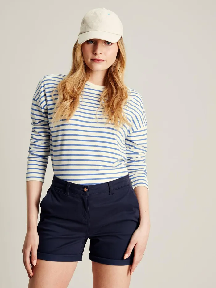 Joules Esther 8211 Blue Drop Shoulder Long Sleeve Top Women Tops