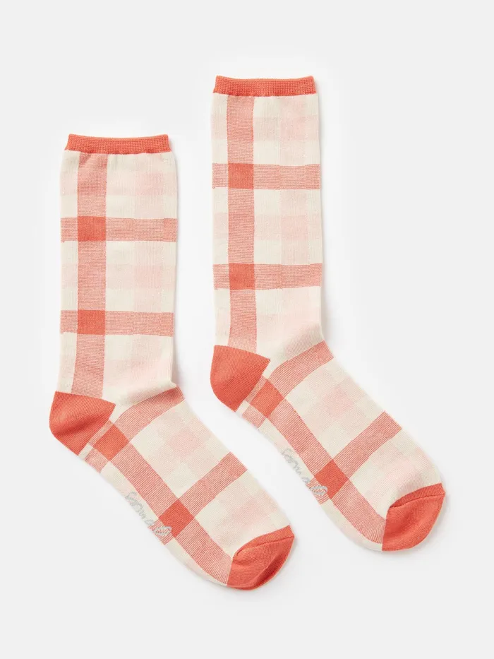 Joules Excellent Everyday 8211 Red Single Ankle Socks Women Socks and Tights