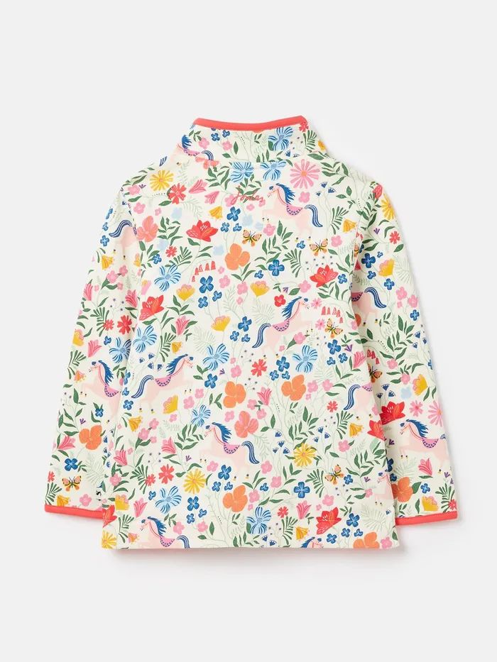 Joules Fairdale 8211 Cream Artwork Quarter Zip Sweatshirt Girls Sweatshirts and Hoodies