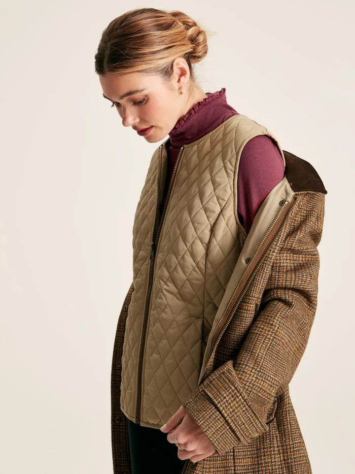 Joules Fieldcoat Luxe 8211 Brown Tweed Jacket With Removable Gilet Women Coats and Jackets