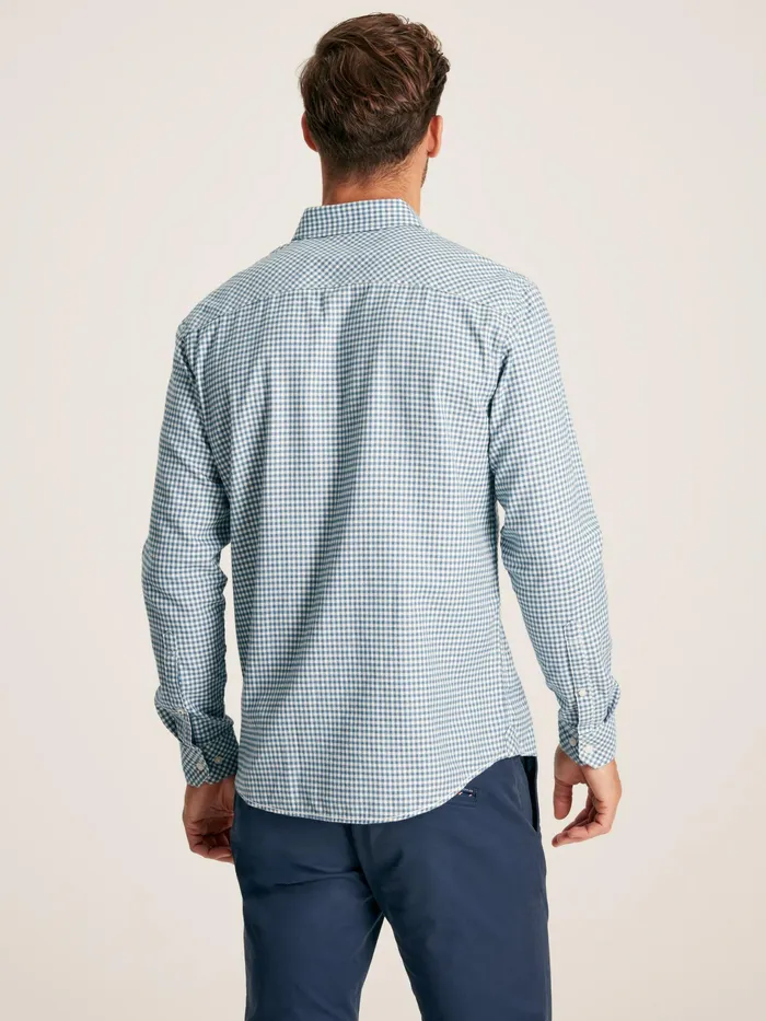 Joules Fletcher 8211 Blue Classic Fit Brushed Cotton Gingham Shirt Men Shirts
