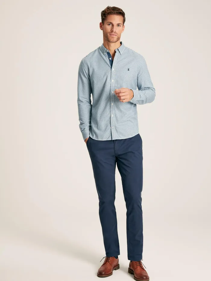 Joules Fletcher 8211 Blue Classic Fit Brushed Cotton Gingham Shirt Men Shirts