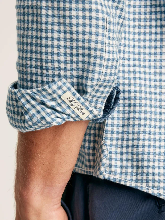 Joules Fletcher 8211 Blue Classic Fit Brushed Cotton Gingham Shirt Men Shirts