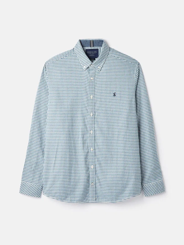 Joules Fletcher 8211 Blue Classic Fit Brushed Cotton Gingham Shirt Men Shirts