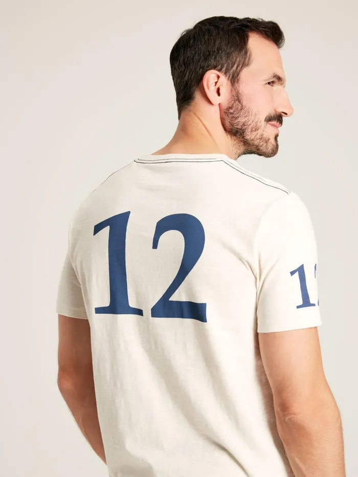 Joules Flynn 8211 White Graphic TeeGraphic Jersey TShirt Men Tops and Tshirts