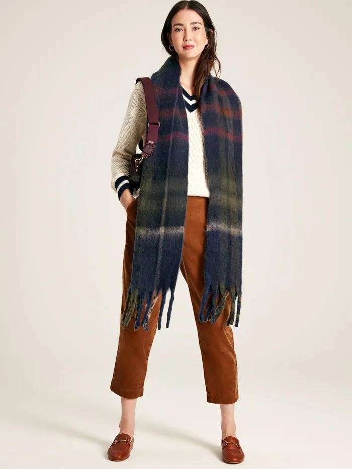 Joules Folley 8211 Navy Warm Handle Scarf Women Scarves