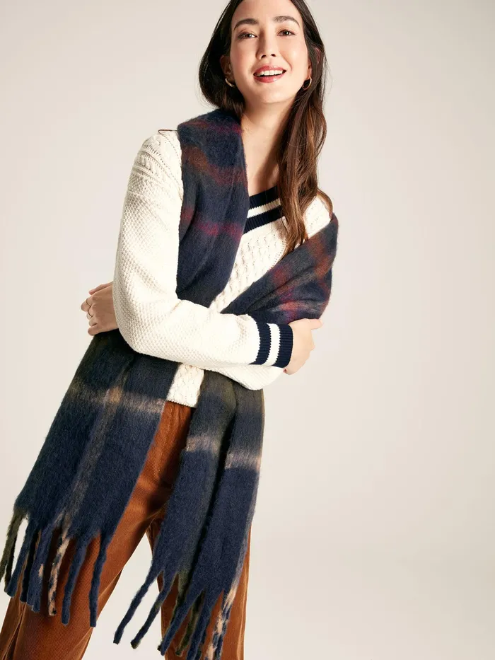 Joules Folley 8211 Navy Warm Handle Scarf Women Scarves