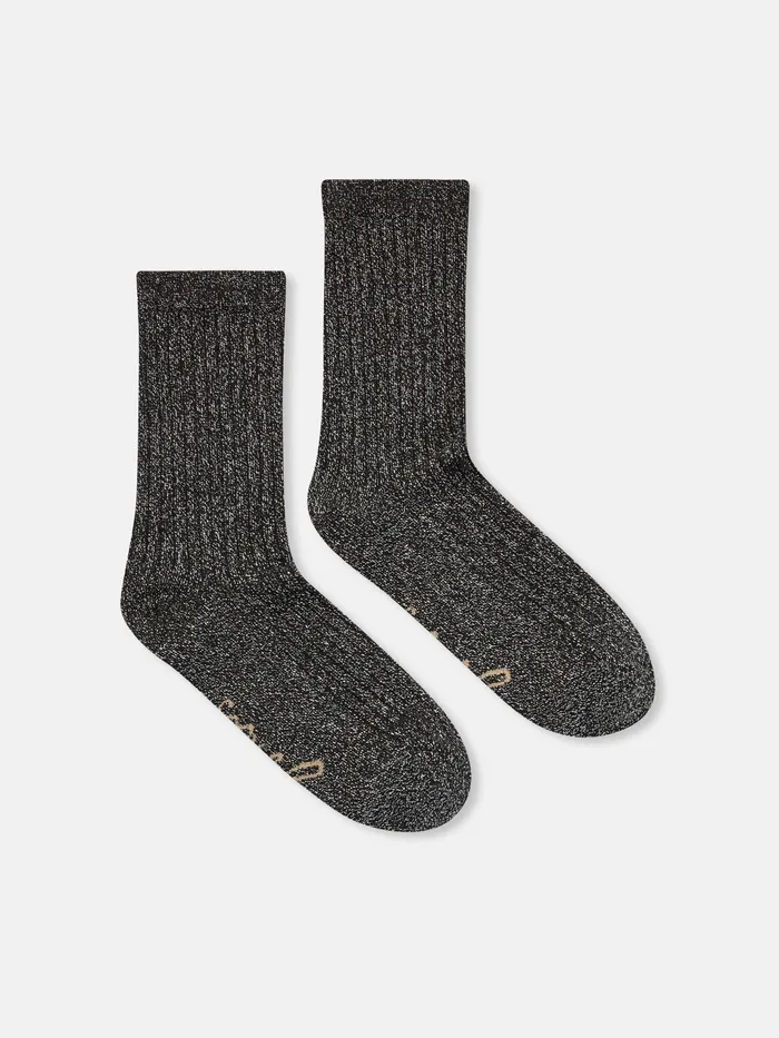 Joules Freya 8211 Black Glitter Socks Women Socks and Tights