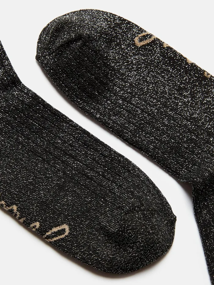 Joules Freya 8211 Black Glitter Socks Women Socks and Tights
