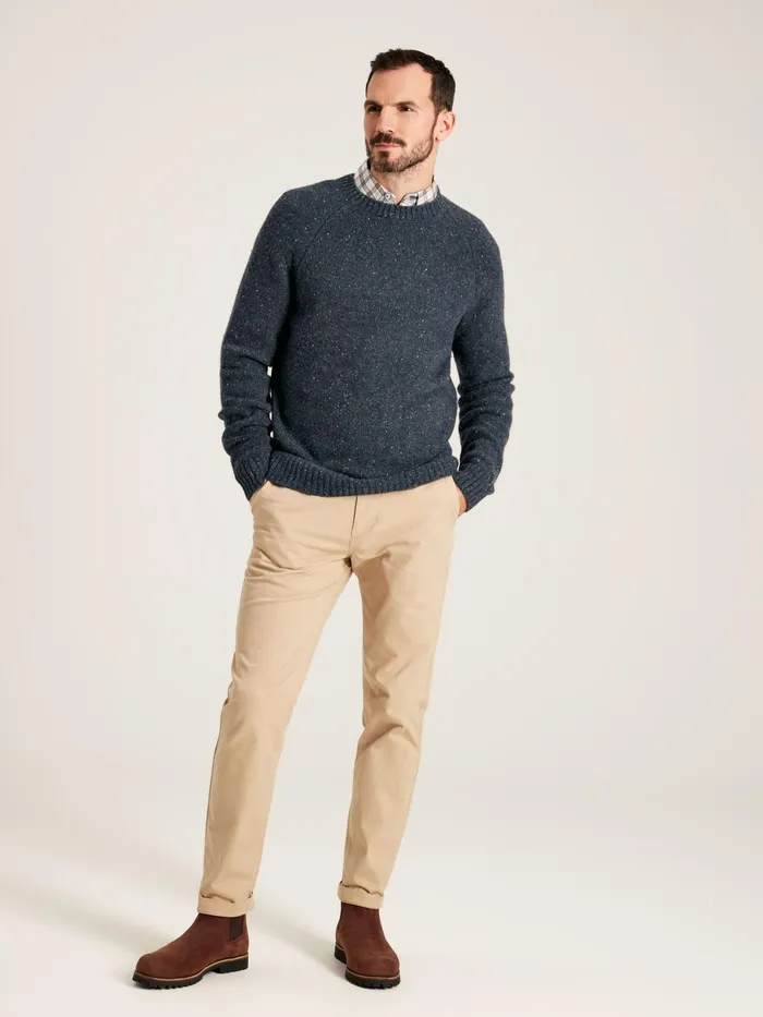Joules Glenbay 8211 Blue Crew Neck Knitted Jumper Men Knitwear