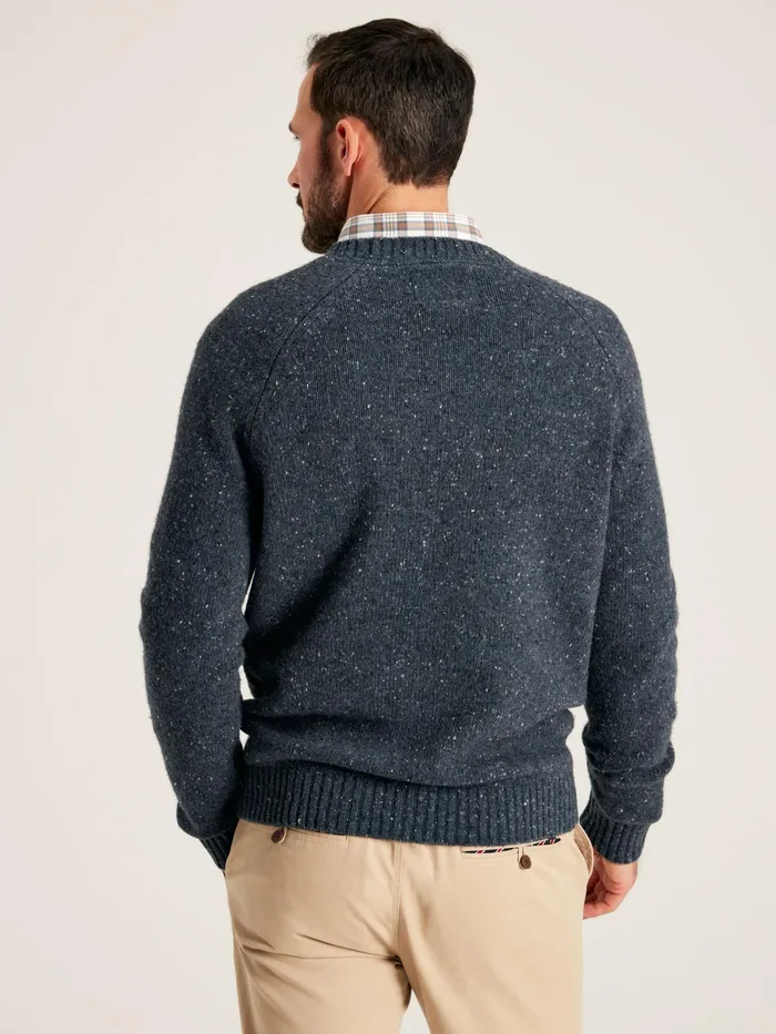 Joules Glenbay 8211 Blue Crew Neck Knitted Jumper Men Knitwear