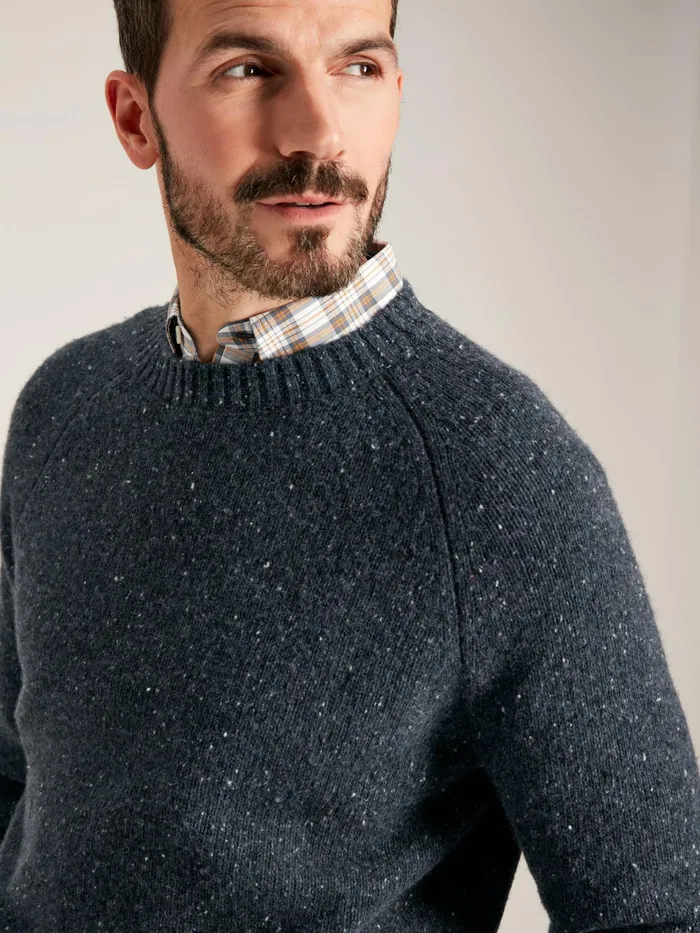 Joules Glenbay 8211 Blue Crew Neck Knitted Jumper Men Knitwear