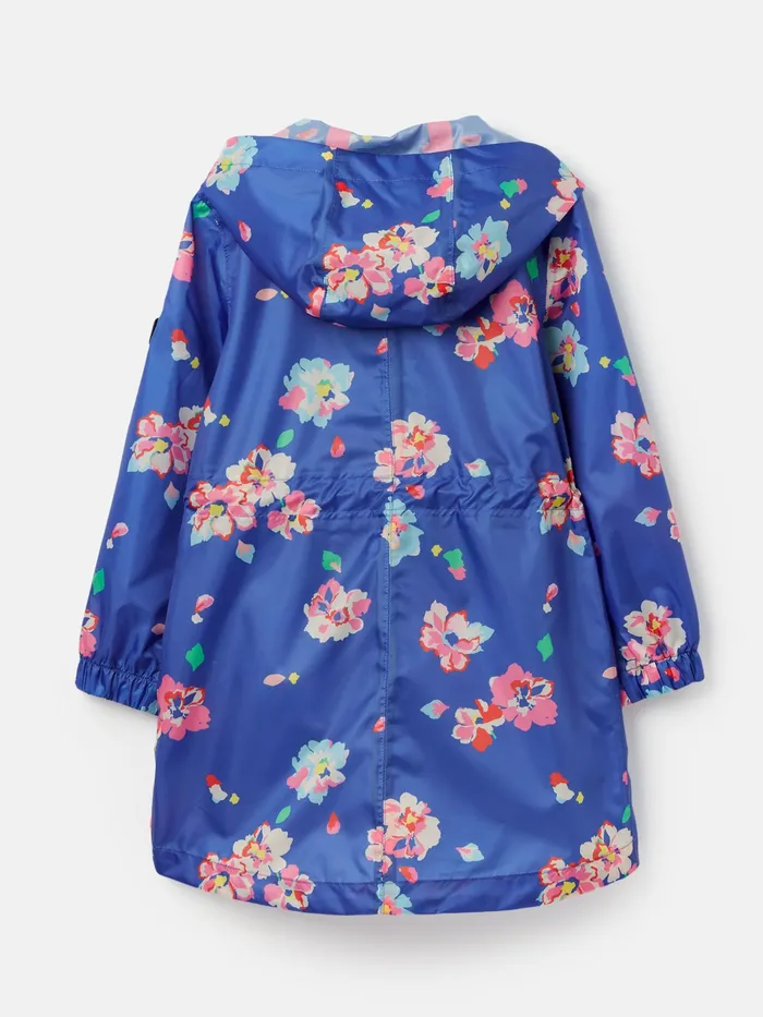 Joules Go Lightly 8211 Blue Waterproof Lightweight Packable Rain Mac Girls Coats and Jackets