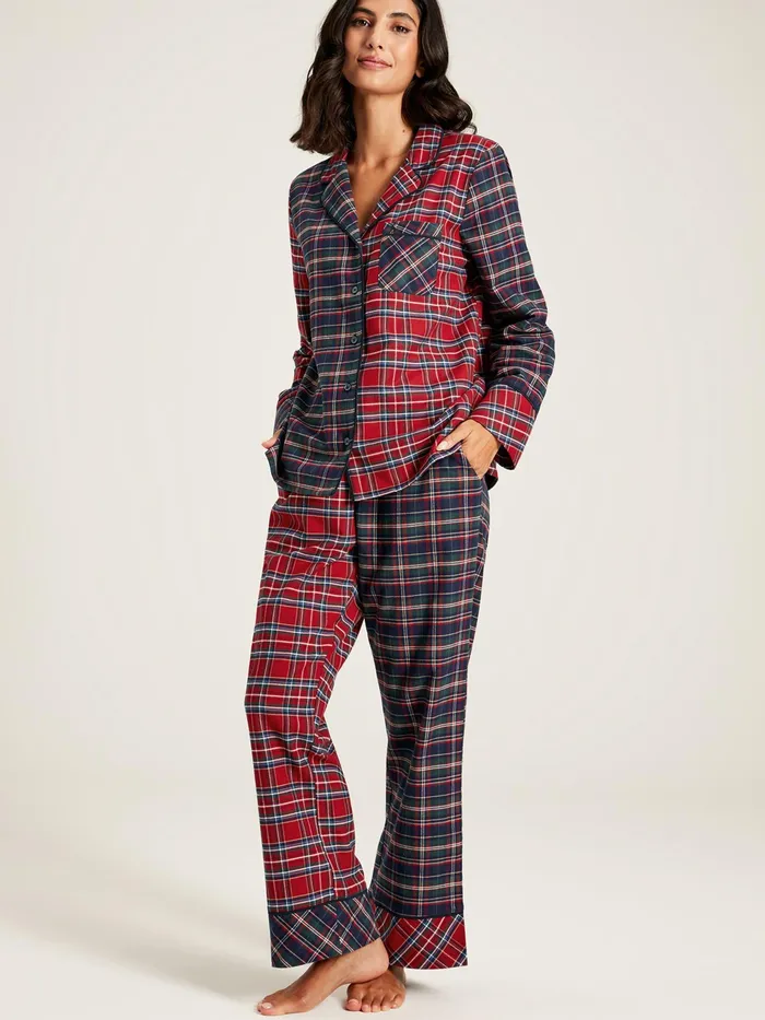 Joules Goodnight 8211 Red Check Christmas Pyjamas Women Nightwear
