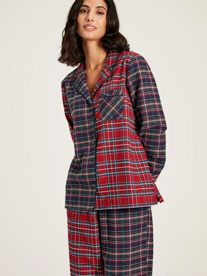 Joules Goodnight 8211 Red Check Christmas Pyjamas Women Nightwear