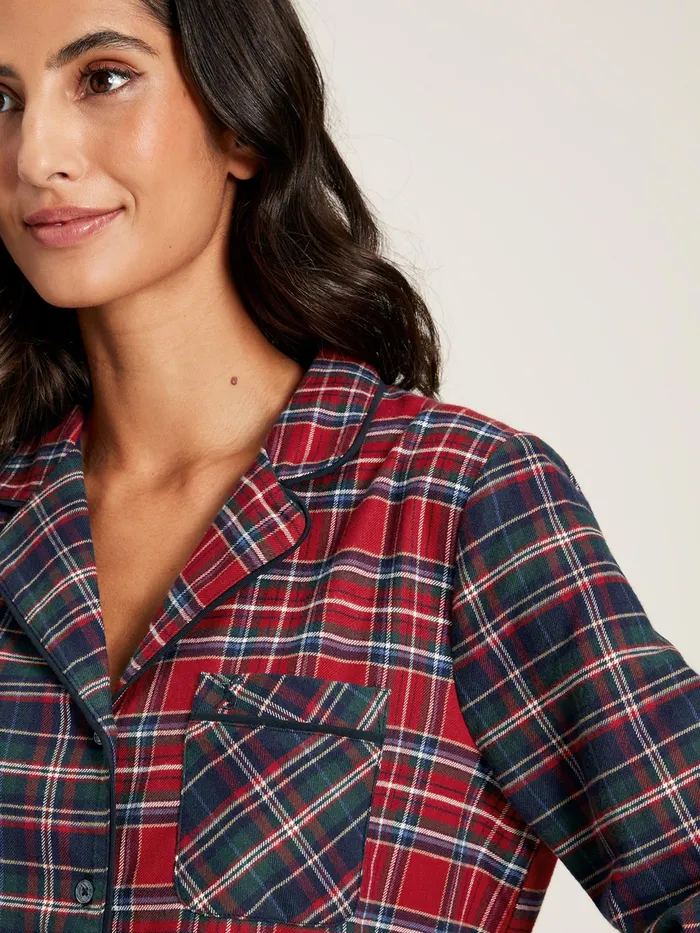 Joules Goodnight 8211 Red Check Christmas Pyjamas Women Nightwear