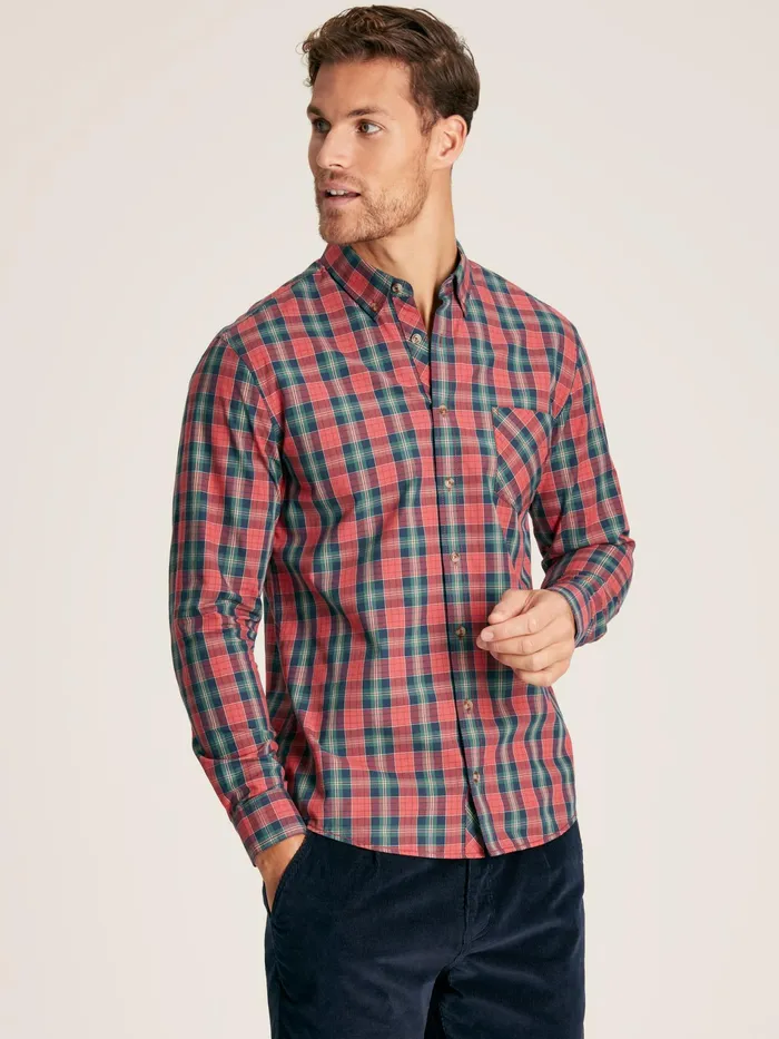 Joules Goodridge 8211 Red Long Sleeve Classic Fit Poplin Shirt Men Shirts