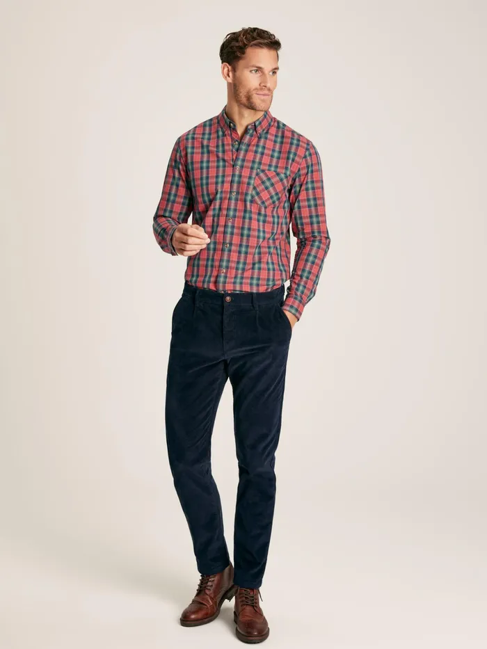 Joules Goodridge 8211 Red Long Sleeve Classic Fit Poplin Shirt Men Shirts