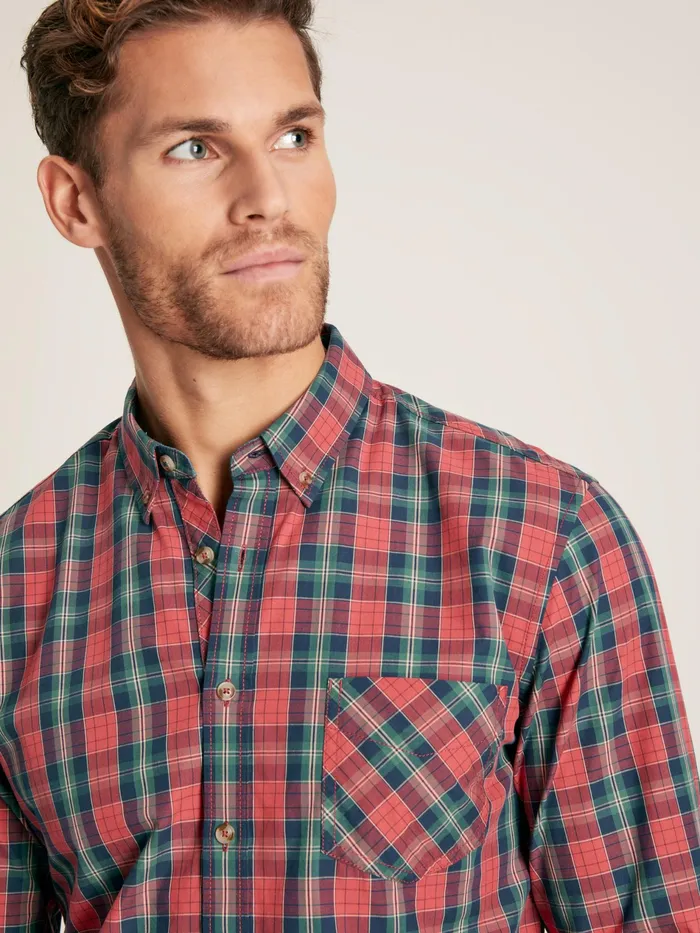 Joules Goodridge 8211 Red Long Sleeve Classic Fit Poplin Shirt Men Shirts