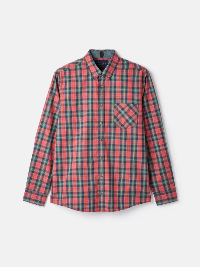 Joules Goodridge 8211 Red Long Sleeve Classic Fit Poplin Shirt Men Shirts