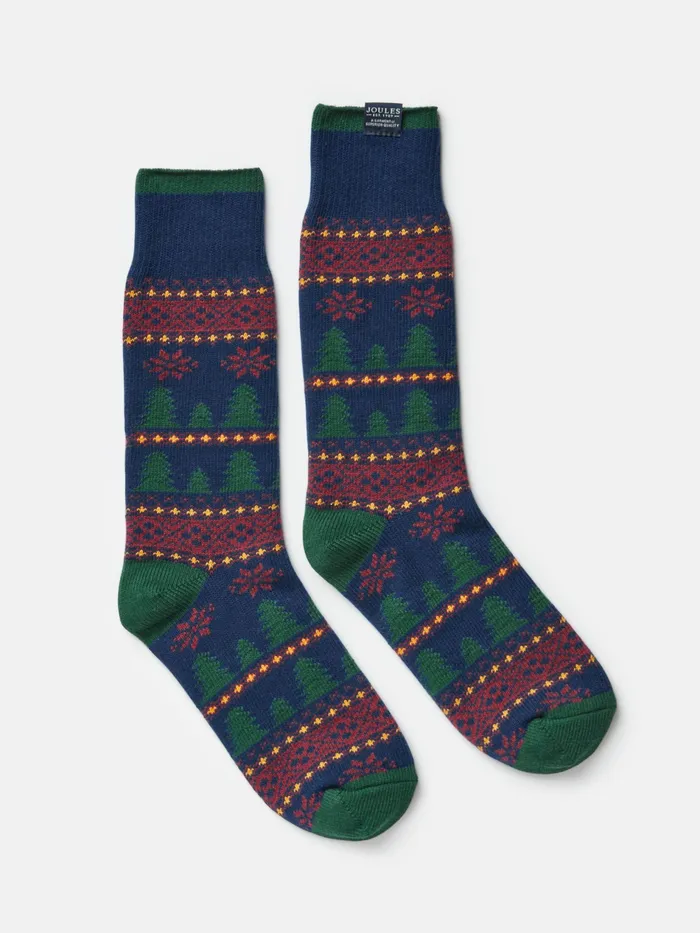 Joules GreenNavy Fairisle Socks Men Socks