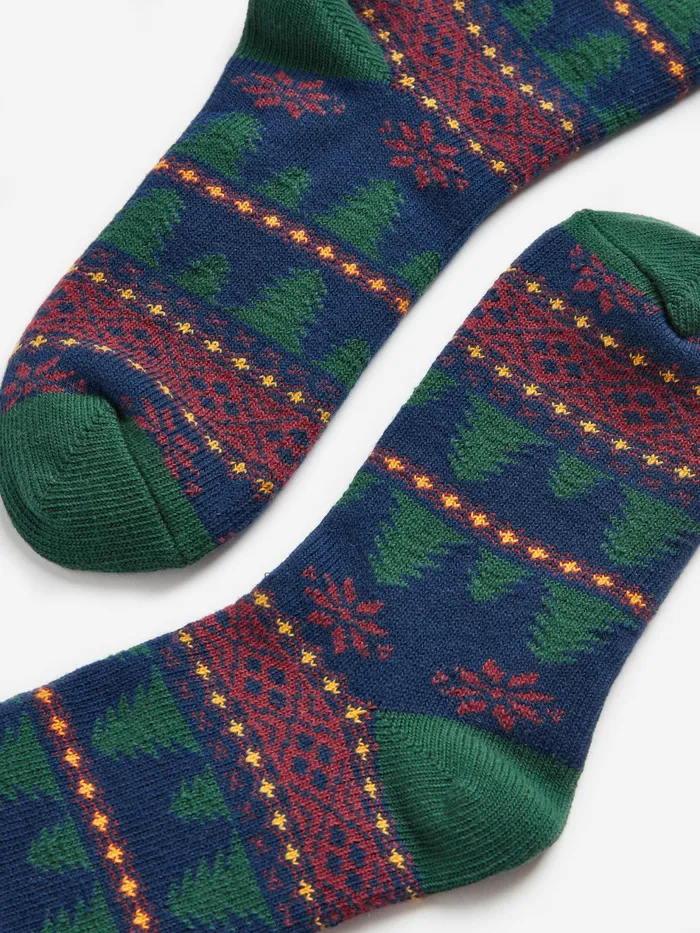 Joules GreenNavy Fairisle Socks Men Socks