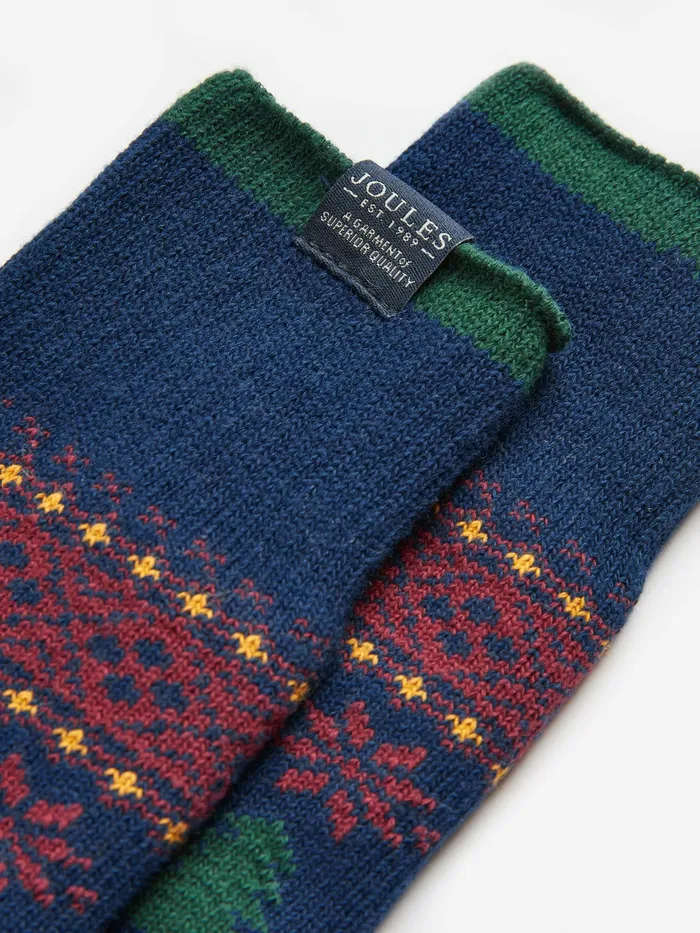 Joules GreenNavy Fairisle Socks Men Socks