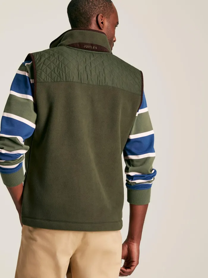 Joules Greenfield 8211 Green Fleece Gilet Men Gilets