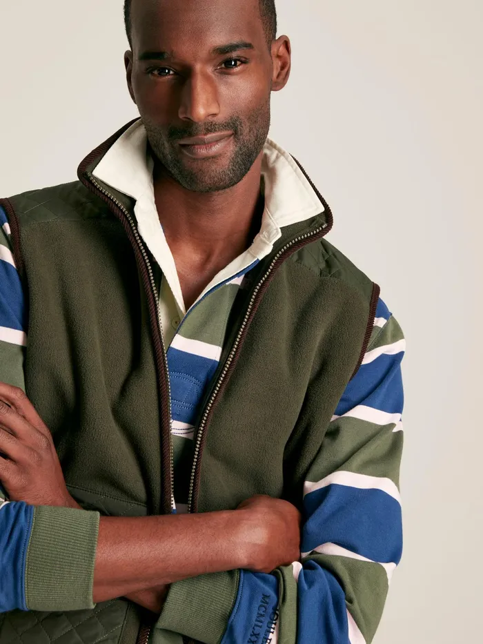 Joules Greenfield 8211 Green Fleece Gilet Men Gilets