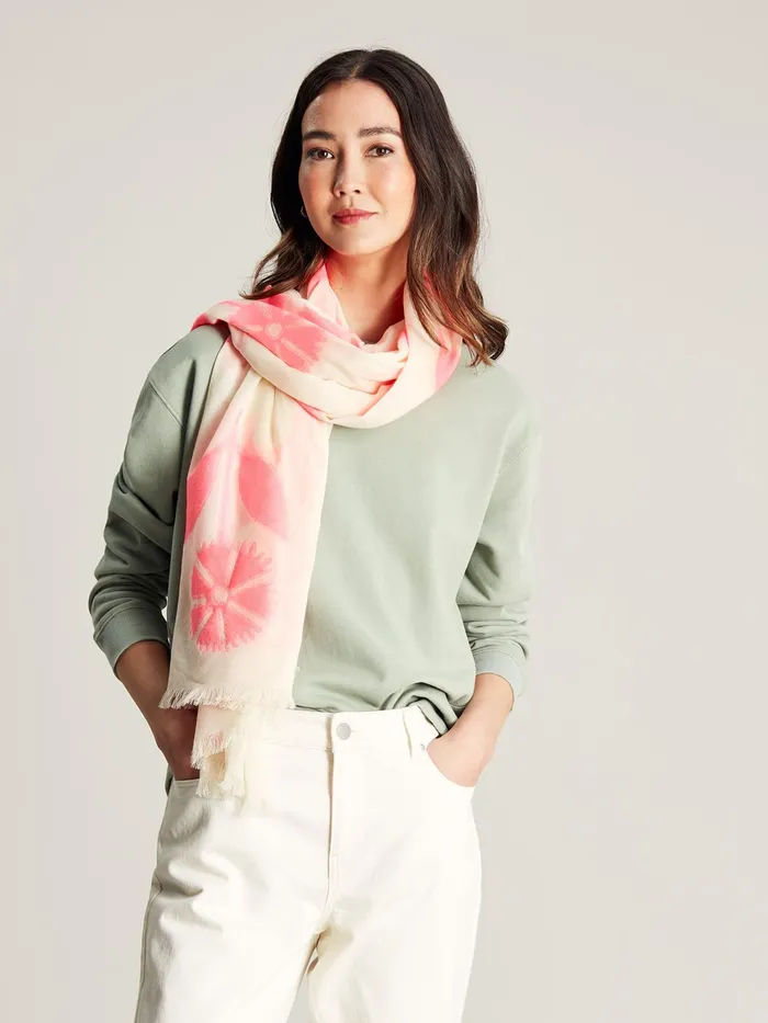 Joules Harpford 8211 Pink Jacquard Scarf Women Scarves
