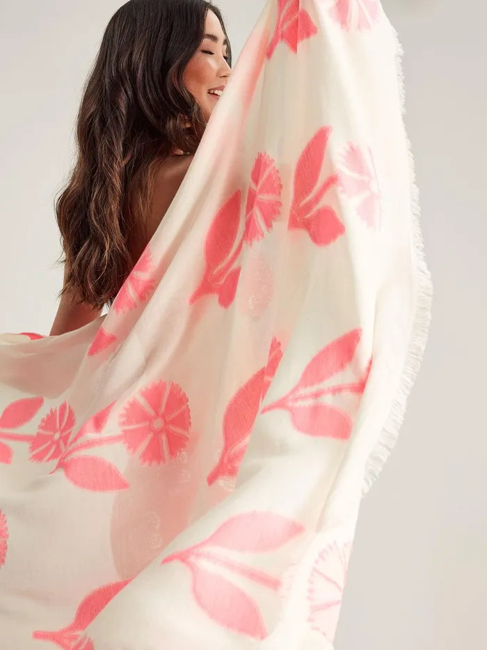 Joules Harpford 8211 Pink Jacquard Scarf Women Scarves
