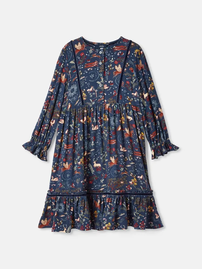 Joules Harriet 8211 Navy Blue Long Sleeve Dress With Frilled Details Girls Dresses Joules Harriet 8211 Navy Blue Long Sleeve Dress With Frilled Details Girls Dresses