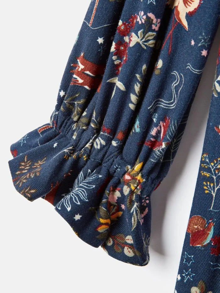 Joules Harriet 8211 Navy Blue Long Sleeve Dress With Frilled Details Girls Dresses