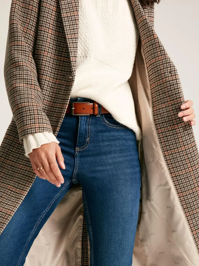 Joules Harrow 8211 Check Wool Blend Coat Women Coats and Jackets