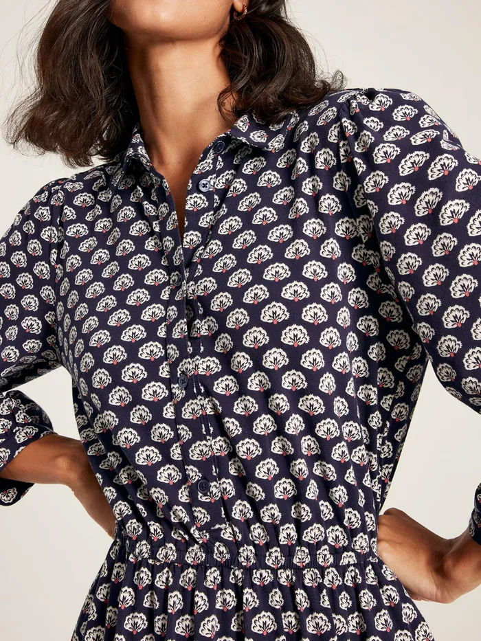 Joules Hazel 8211 Blue Jersey Shirt Dress Women Dresses