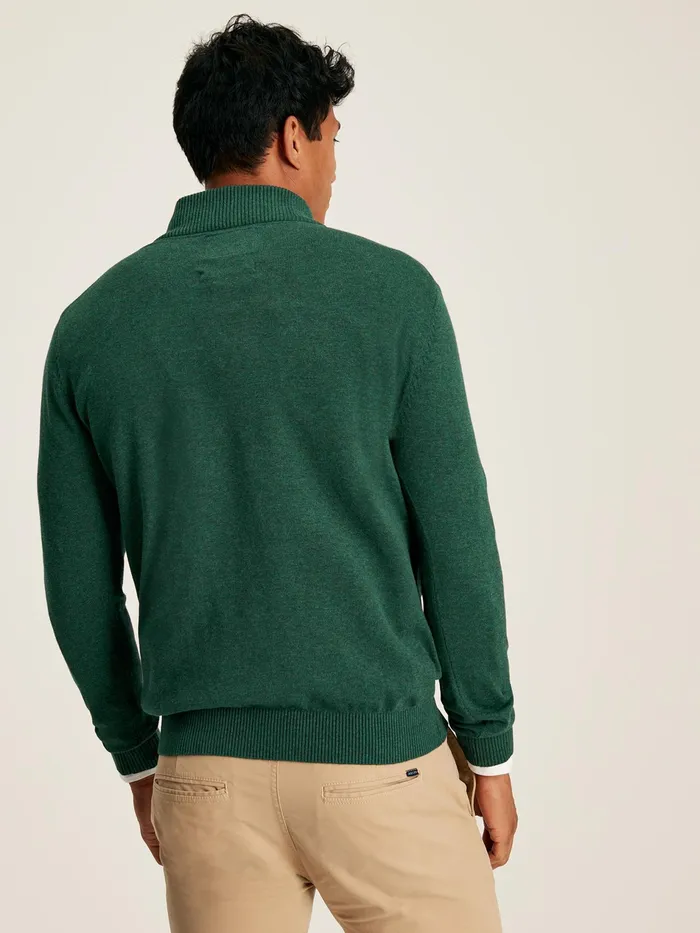 Joules Hillside 8211 Green Quarter Zip Knitted Jumper Men Knitwear