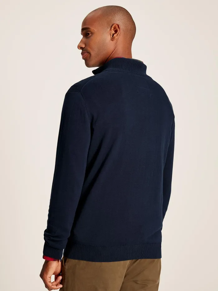 Joules Hillside 8211 Navy Quarter Zip Knitted Jumper Men Knitwear
