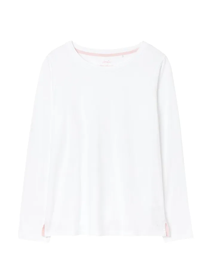 Joules Holly 8211 White Crew Long Sleeve TShirt Women Tops