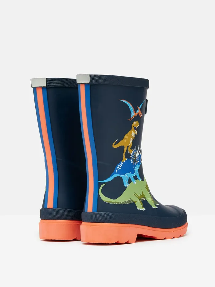Joules Jnr 8211 Navy Blue Printed Wellies Boys Wellies