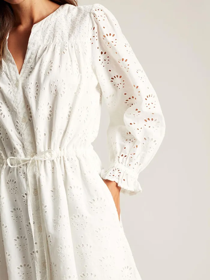Joules Juliana 8211 Chalk White Broderie Dress Women Dresses Joules Juliana 8211 Chalk White Broderie Dress Women Dresses