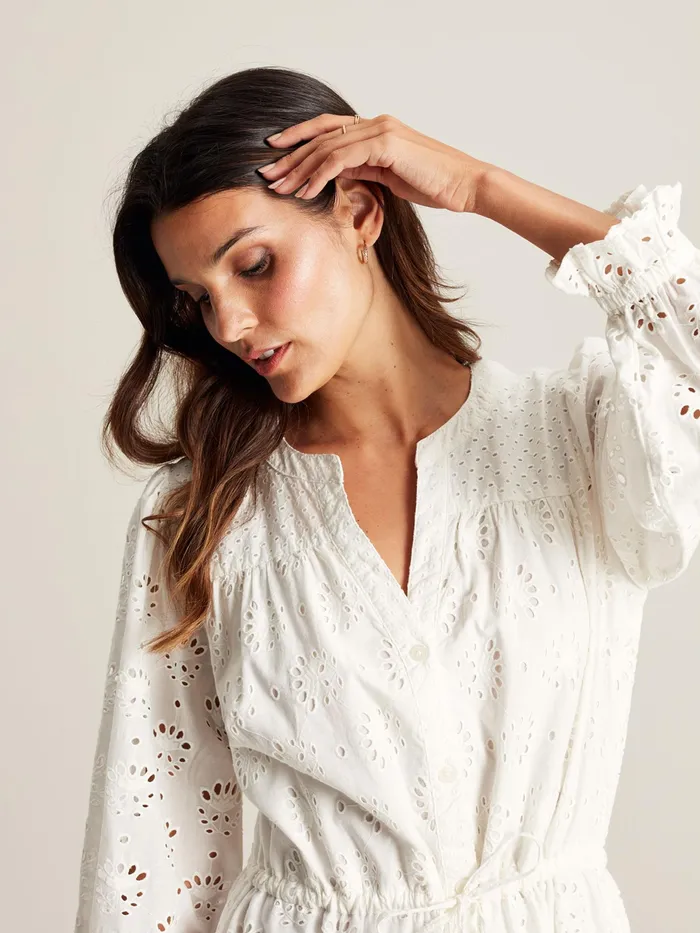 Joules Juliana 8211 Chalk White Broderie Dress Women Dresses Joules Juliana 8211 Chalk White Broderie Dress Women Dresses
