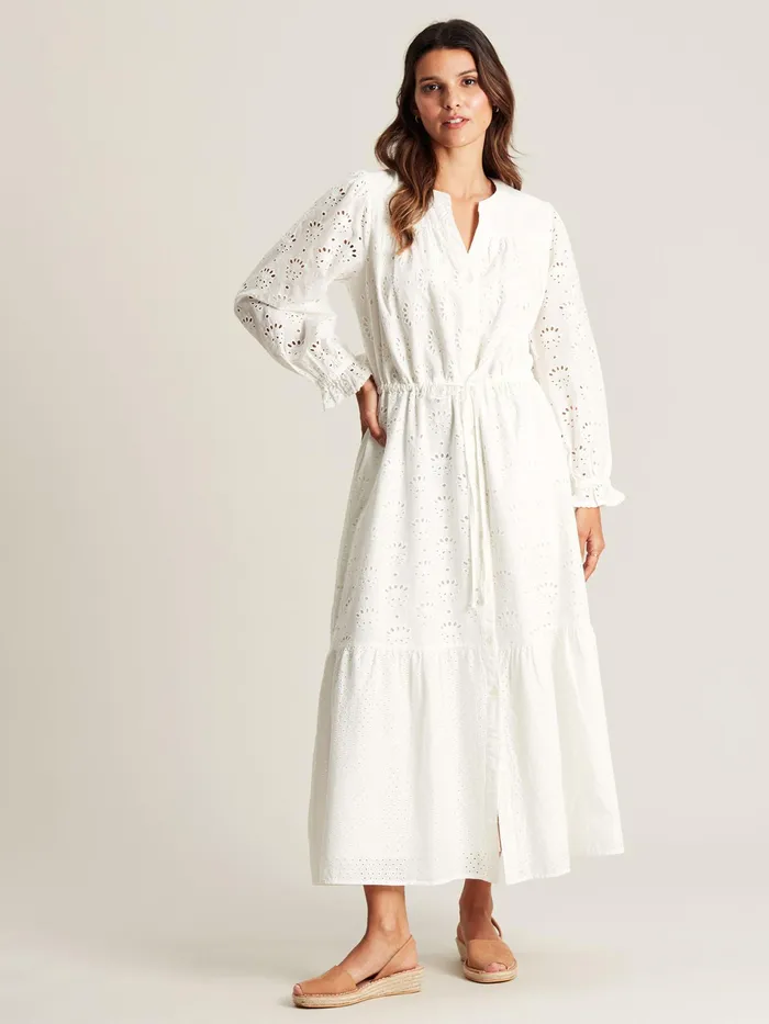 Joules Juliana 8211 Chalk White Broderie Dress Women Dresses Joules Juliana 8211 Chalk White Broderie Dress Women Dresses