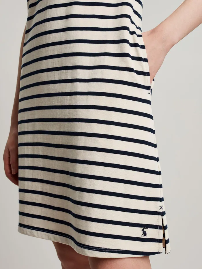 Joules Kea 8211 Navy Striped Henley Button Down ALine Dress Women Dresses