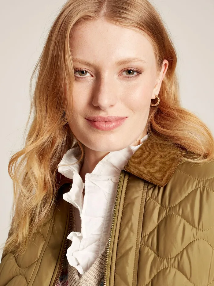 Joules Lockwood 8211 Brown Onion Quilt Jacket Women Coats and Jackets