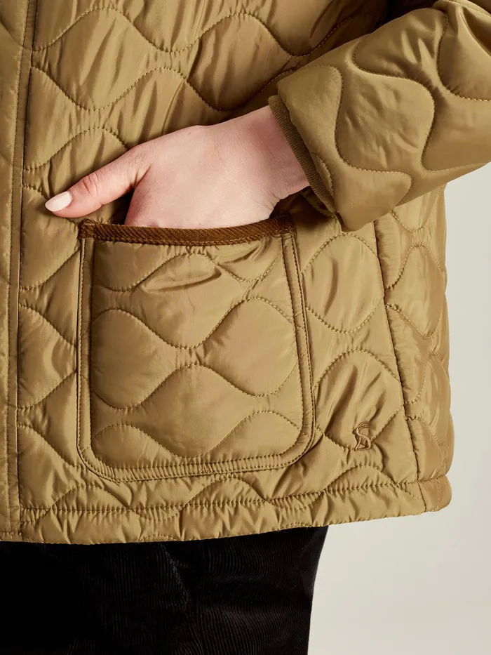 Joules Lockwood 8211 Brown Onion Quilt Jacket Women Coats and Jackets