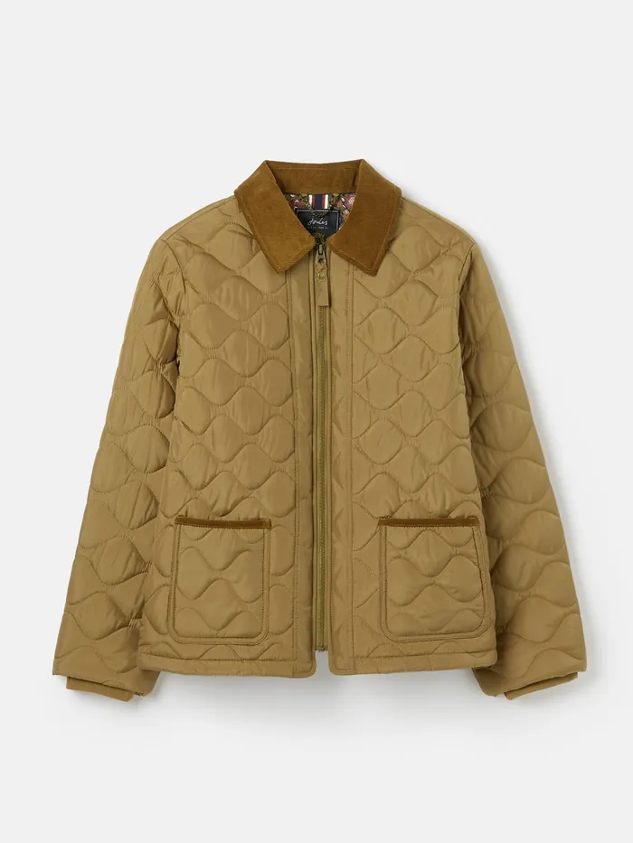 Joules Lockwood 8211 Brown Onion Quilt Jacket Women Coats and Jackets