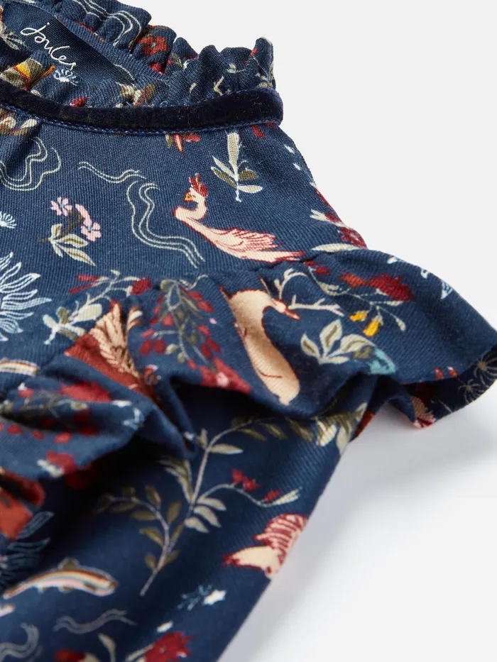 Joules Lottie 8211 Navy Printed Swing Blouse Girls Tops and Tshirts